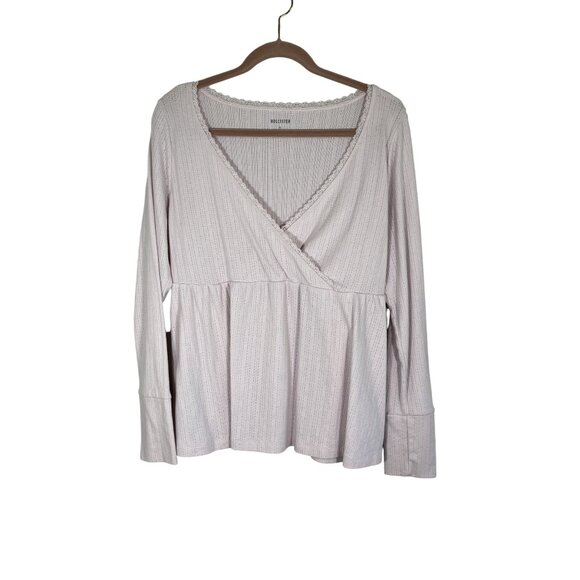 Hollister Tops - Hollister Babydoll Lace Top Pink XL Festival Western Y2K Coquette Striped Argyle